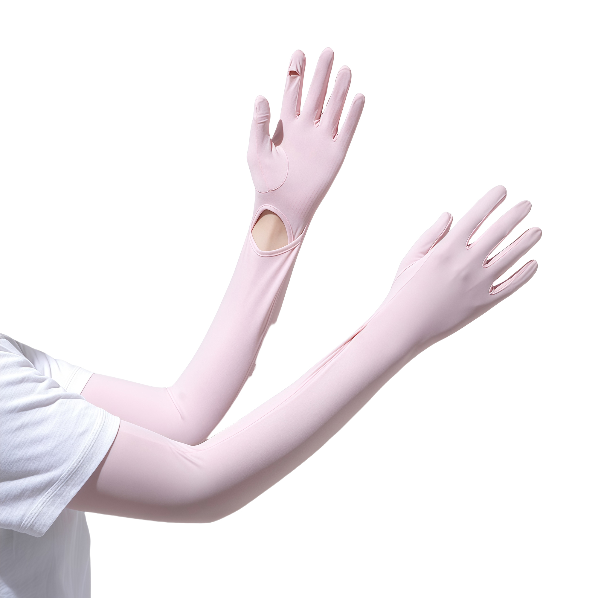 Women's Long Thin Sun Sleeves UV Protection Arm Covers Outdoor Cycling Cool Touch Screen Gloves 5