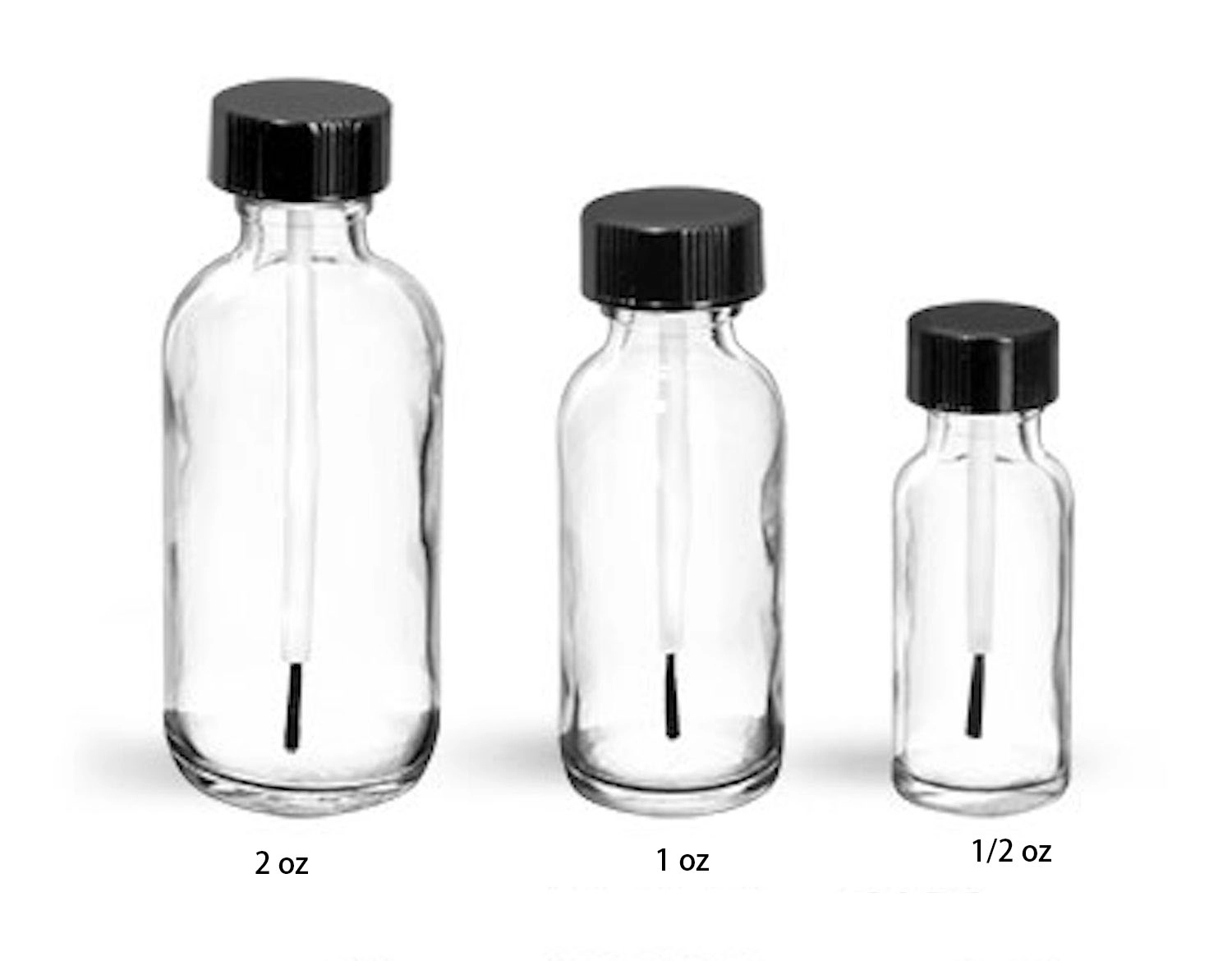 Clear Glass Boston Round Bottles, custom kitchen gadget with logo imprint 3