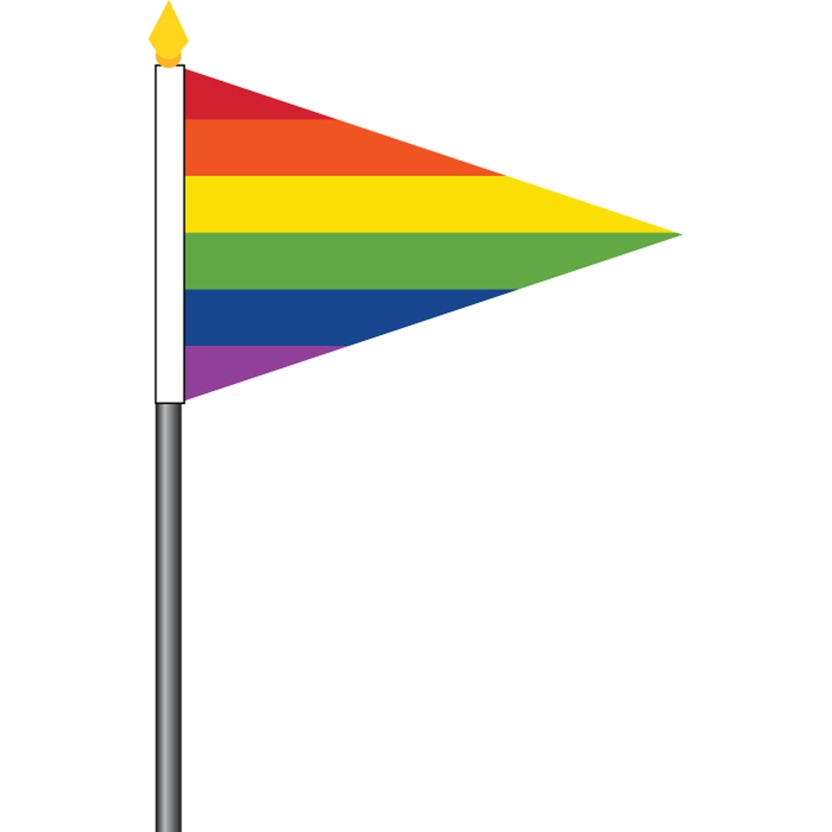 Rainbow Pennant Stick Flag 2