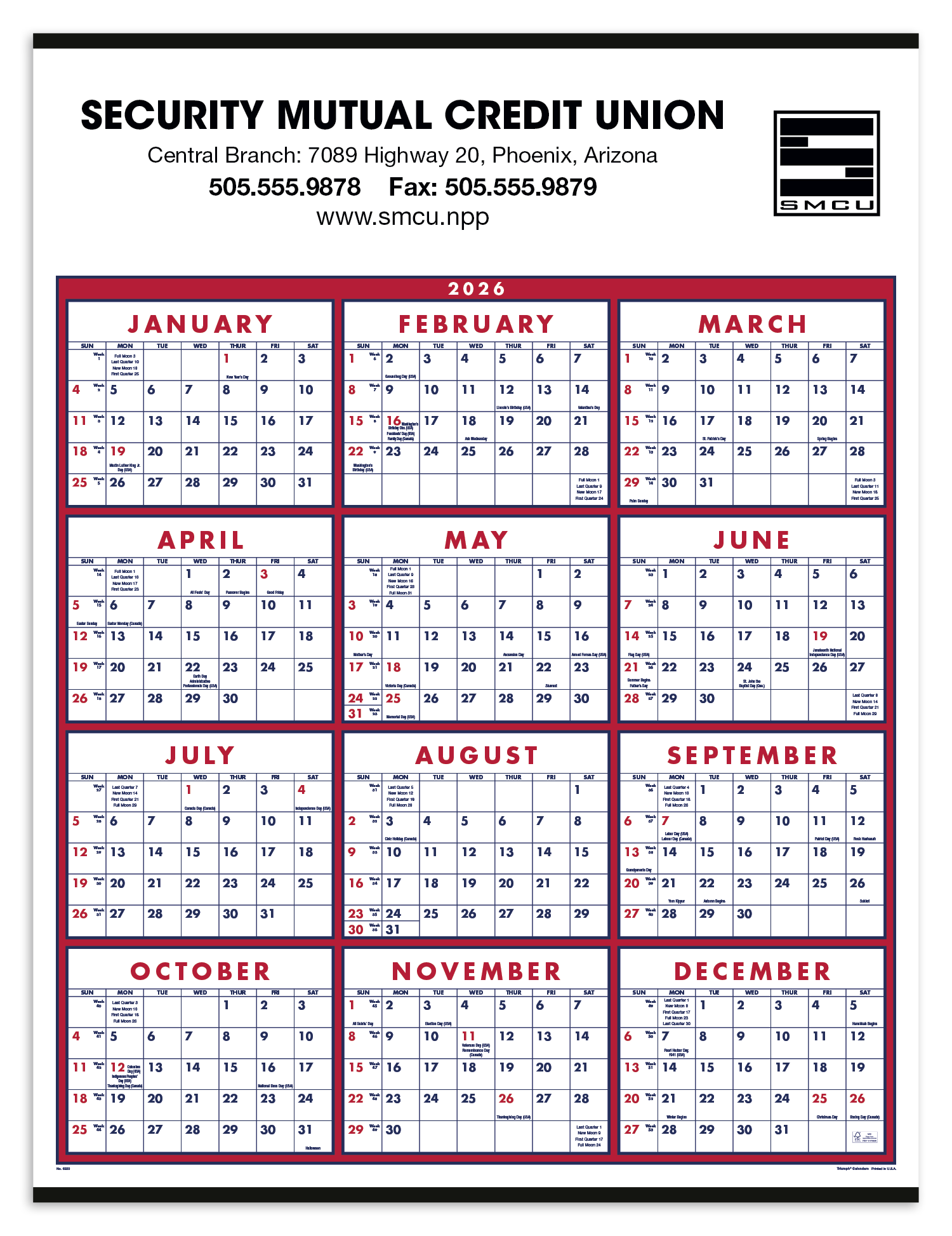 Triumph® Calendars Span-A-Year Calendar 6