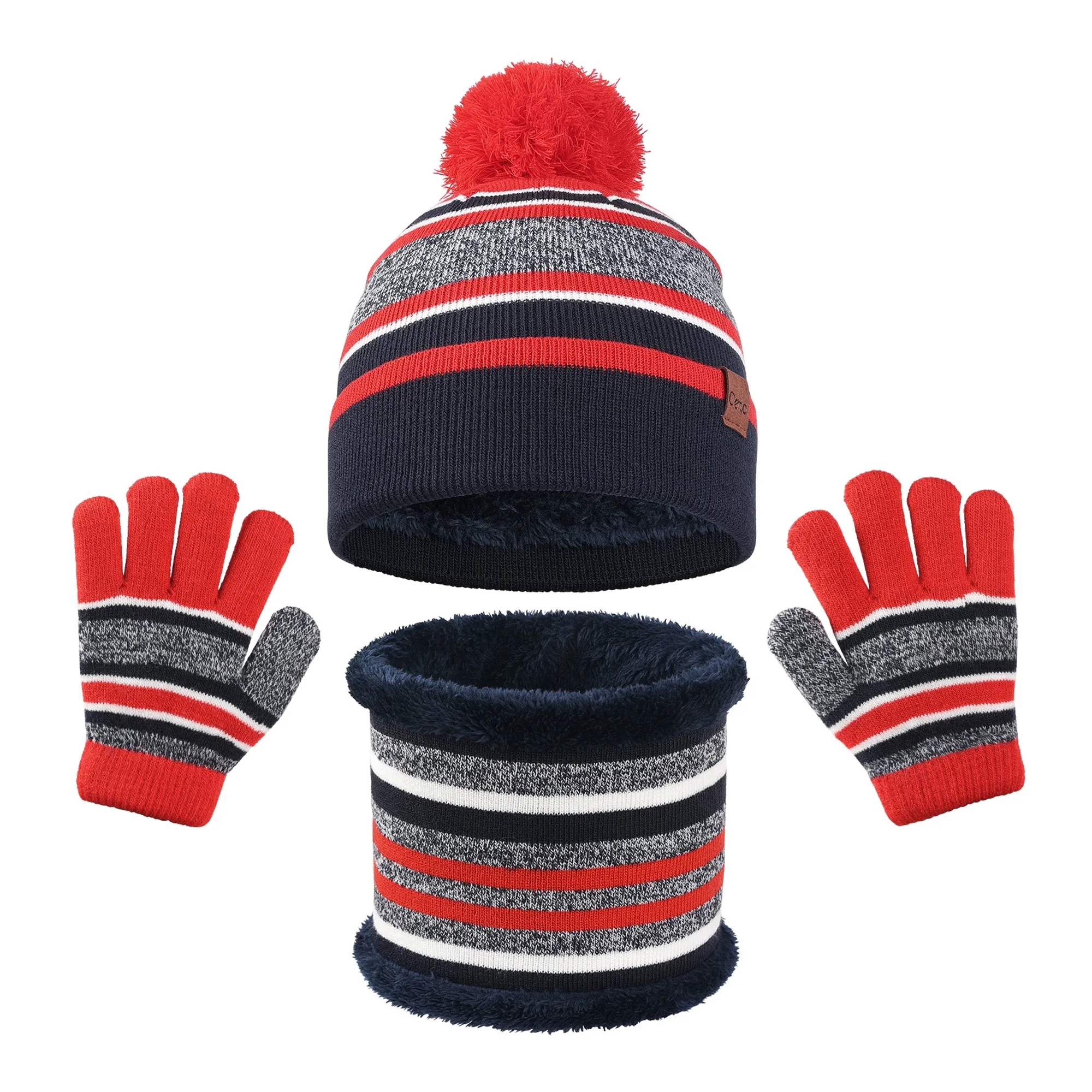 Kids' Knitted Gloves Hat & Scarf 3-Piece Set 5