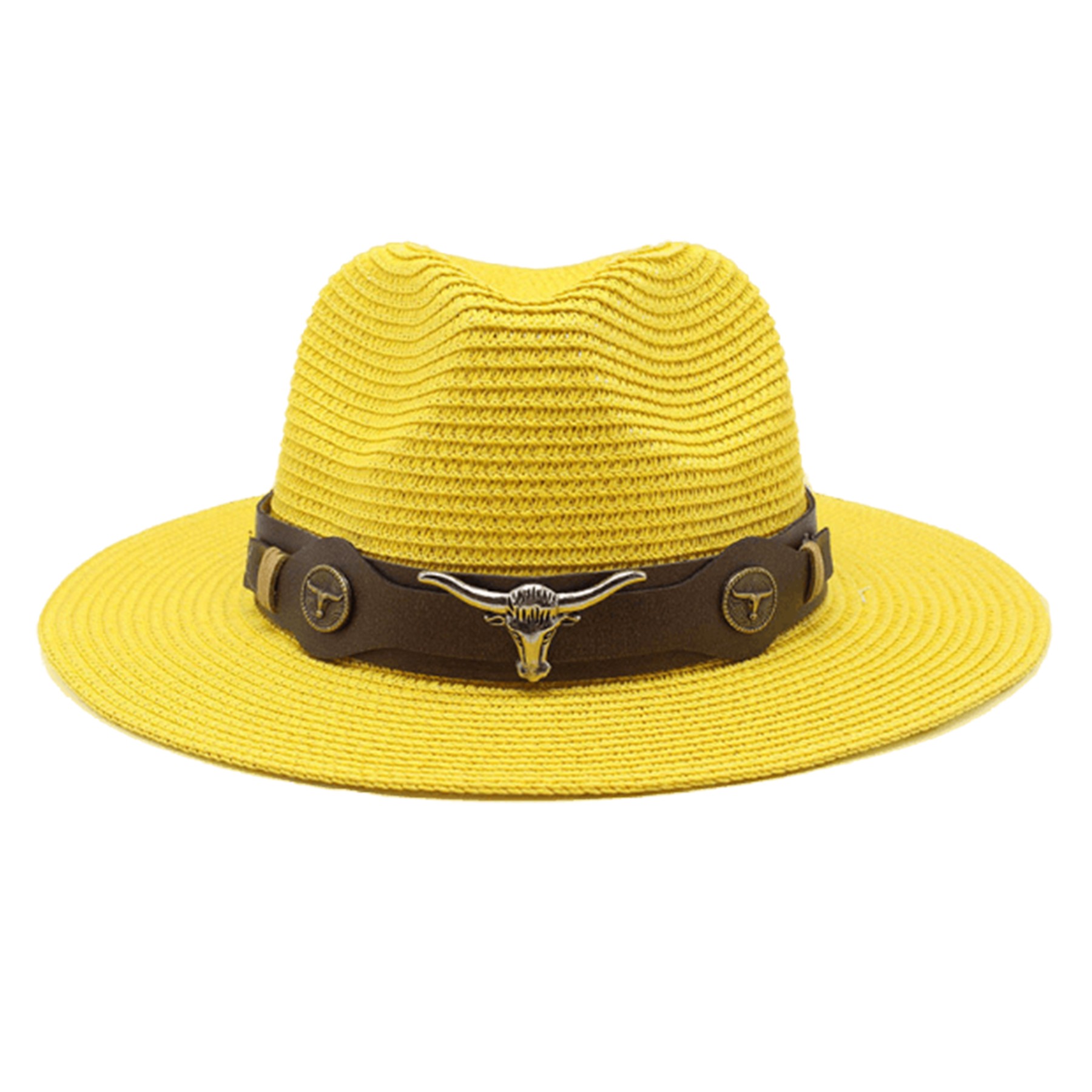 Men'S Jazz Summer Beach Sun Protective Straw Hat 4