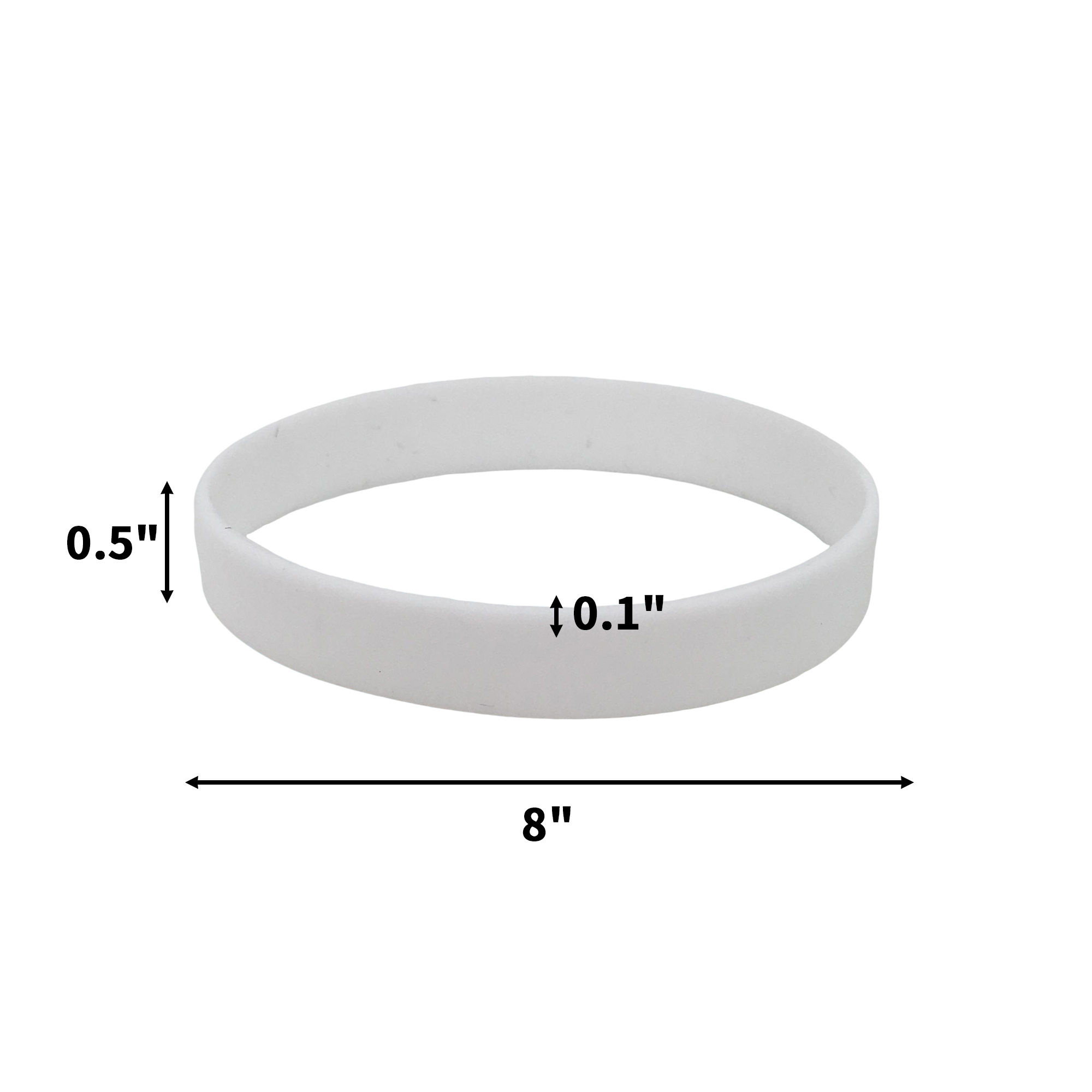Silicone Wrist Band With Color Fill 8 X 0.5" 14