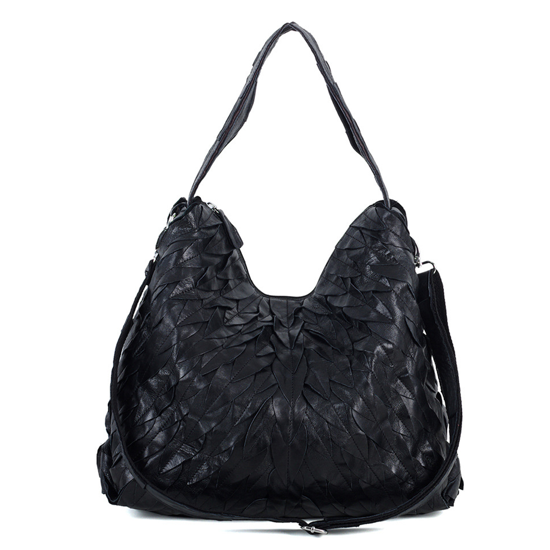 Genuine Leather Soft sheepskin panels handmade tote bag 1