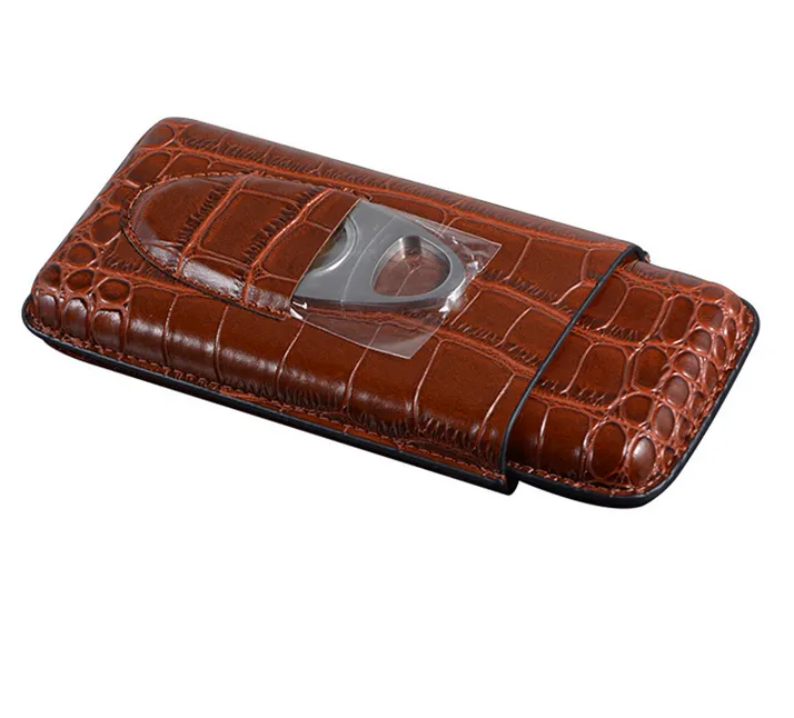 Portable Genuine Leather Cigar Case 2