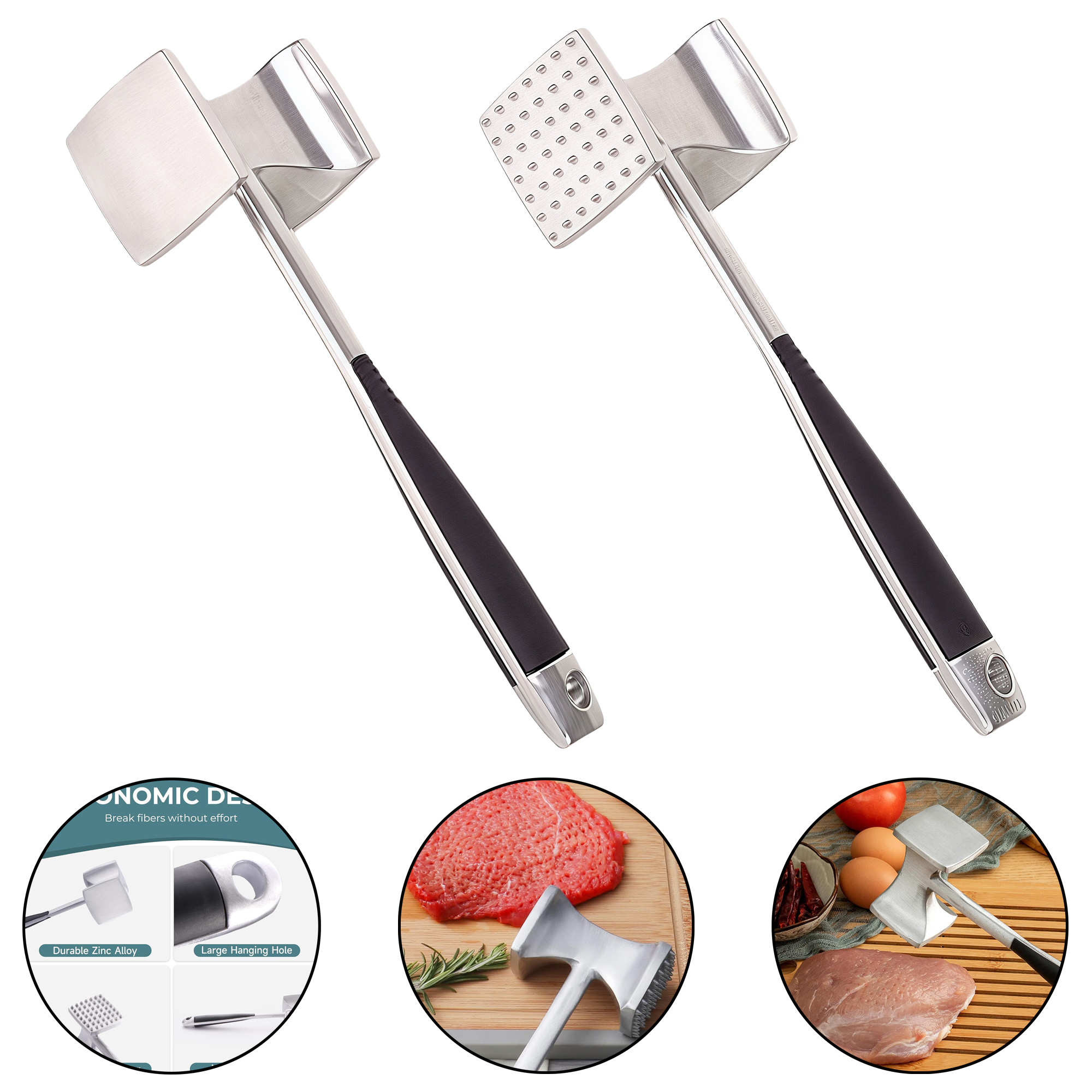 Aluminum Meat Tenderizer Hammer 3