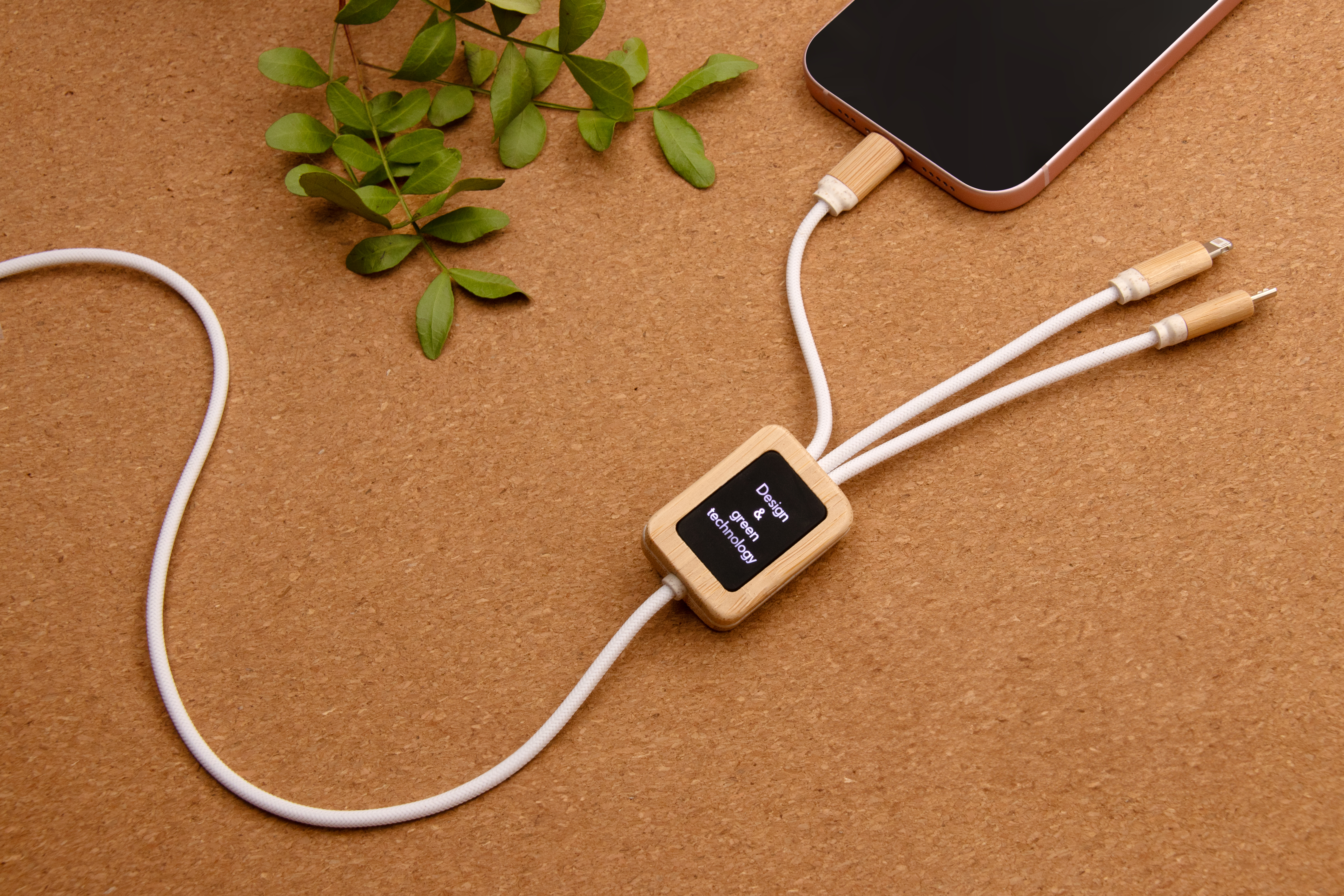 SCX Innovative Design™ 5-in-1 Bamboo Charging Cable 2A 4