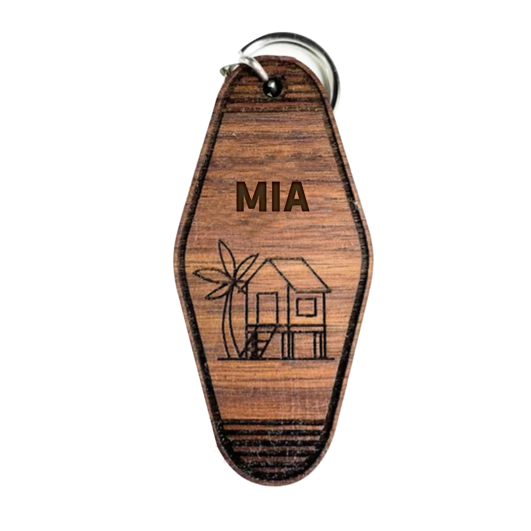 Wooden Hotel Keychain Tag 3