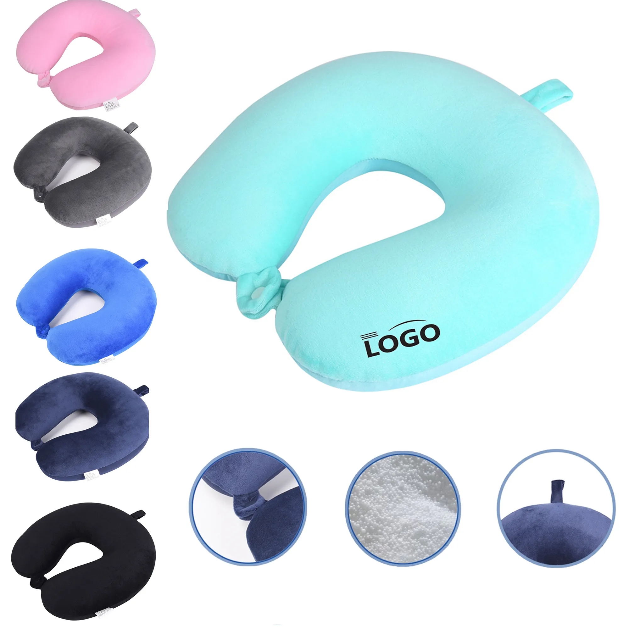 Soft Crystal Velvet U-Shaped Neck Pillow 2