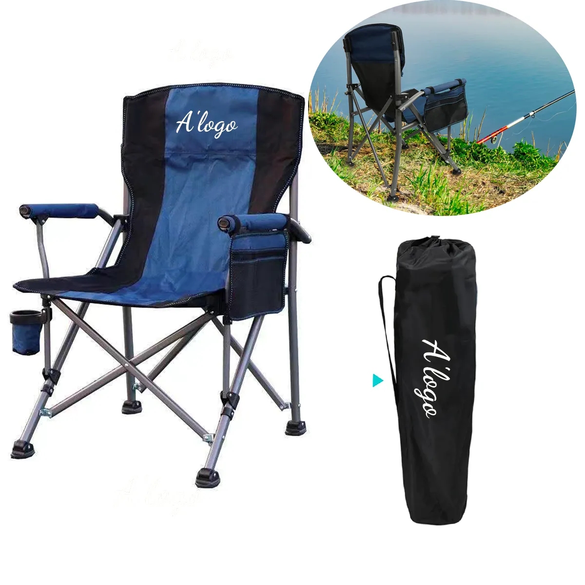 Folding Outdoor Camping Chair with carry Bag and Cup Holder 1