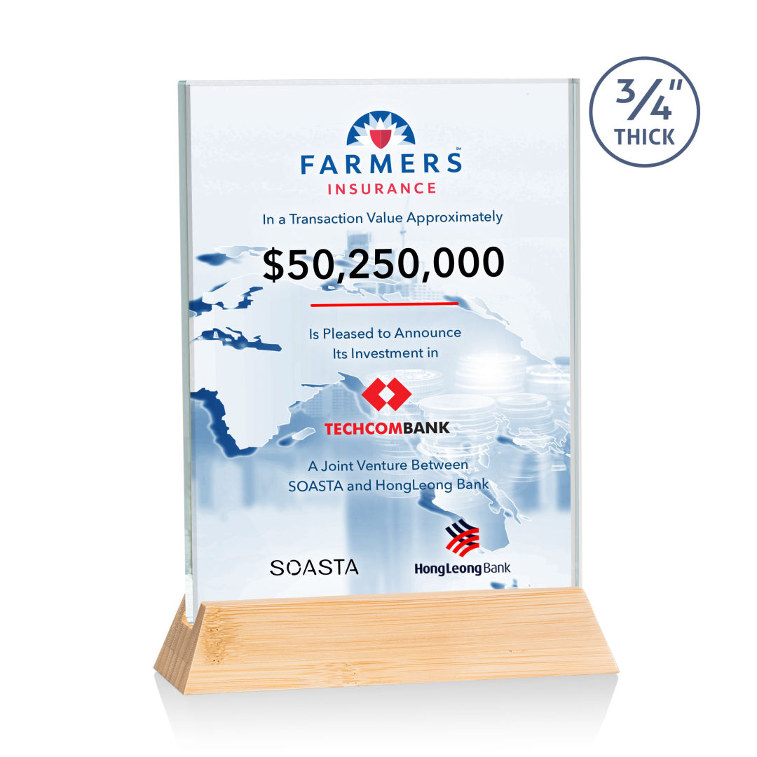 Walkerton VividPrint™ Award - Starfire/Bamboo (Vert)