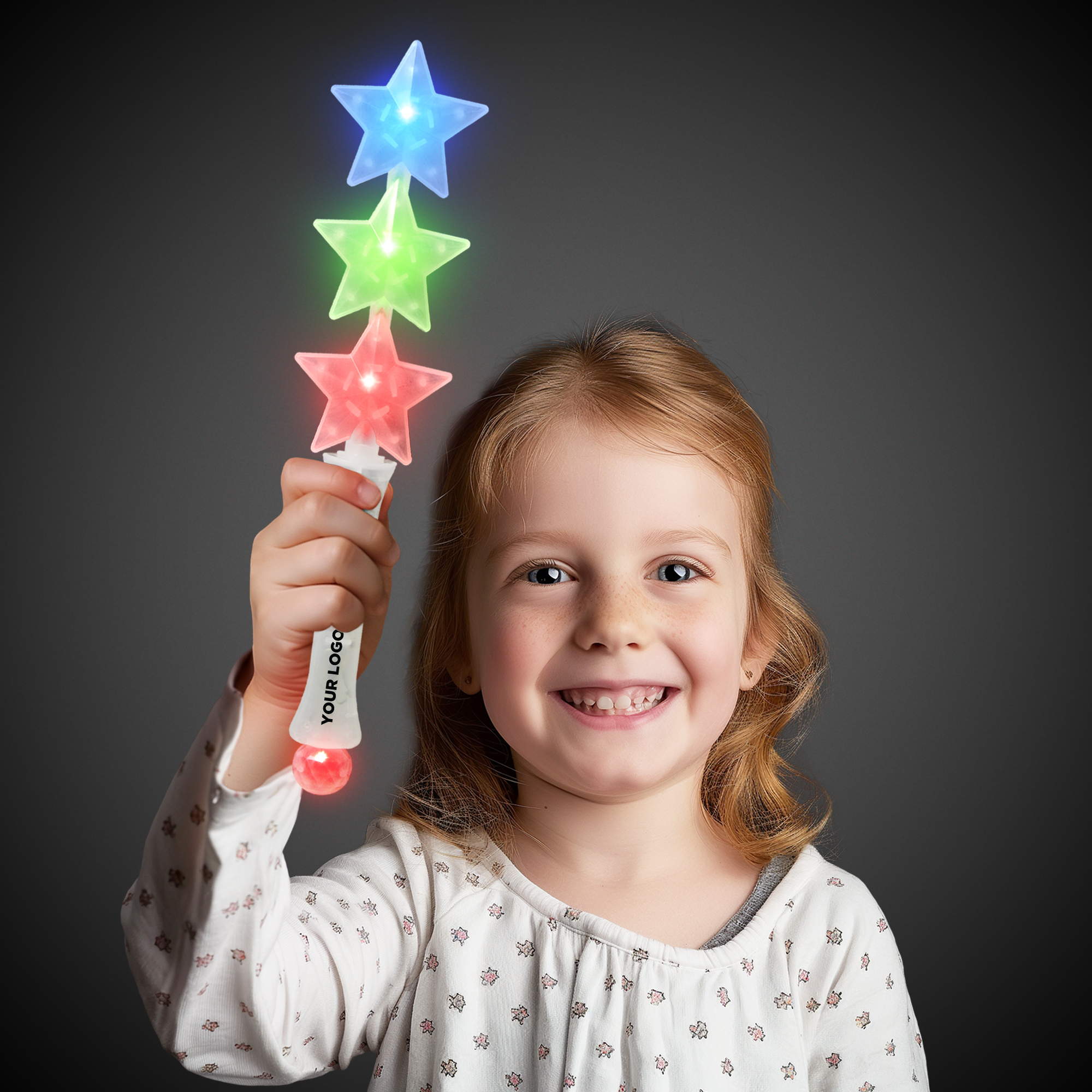 Triple Star LED Glow Light Up Wand