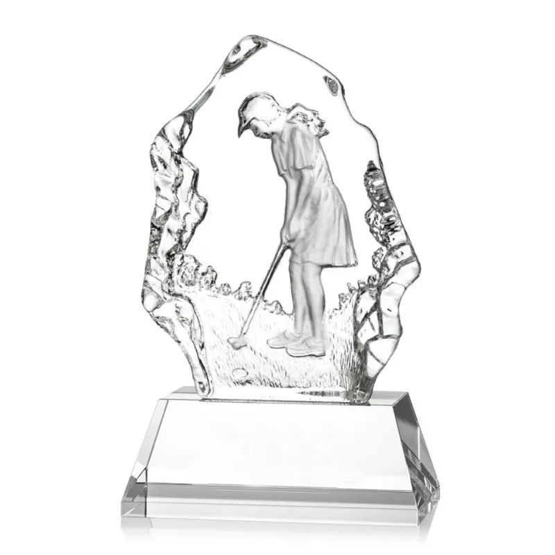 Crystal Golf Player Trophy 2