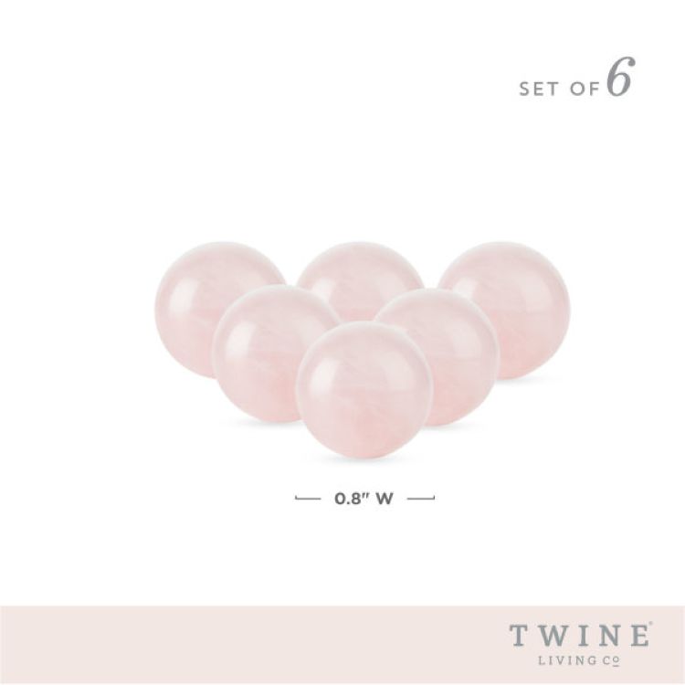 Twine Living® Rose Quartz Wine Gems Set of 6 7