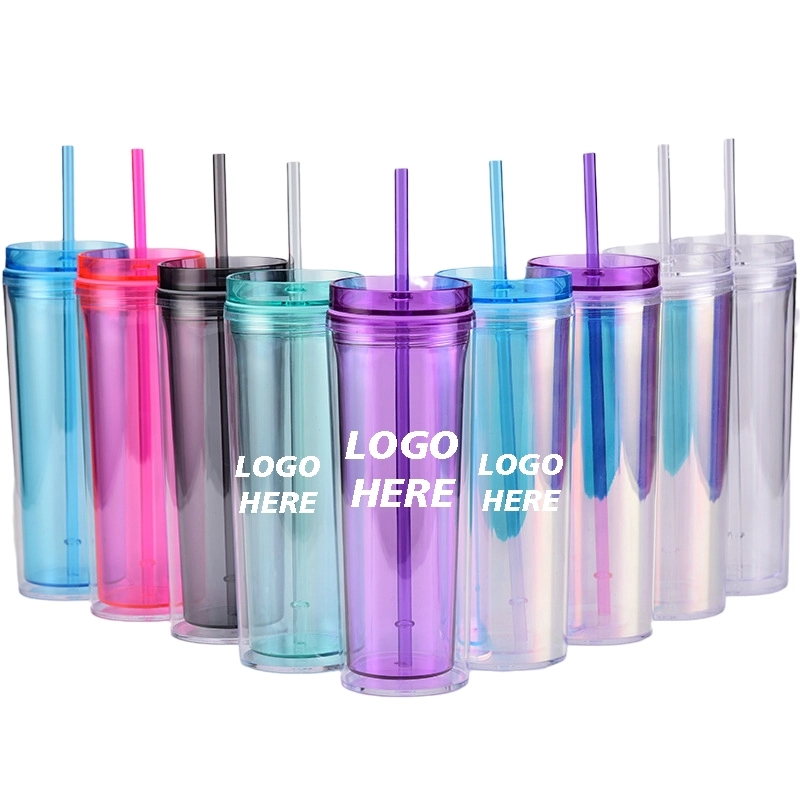 Custom Transparent AS Plastic Material  Straw Tumbler 12