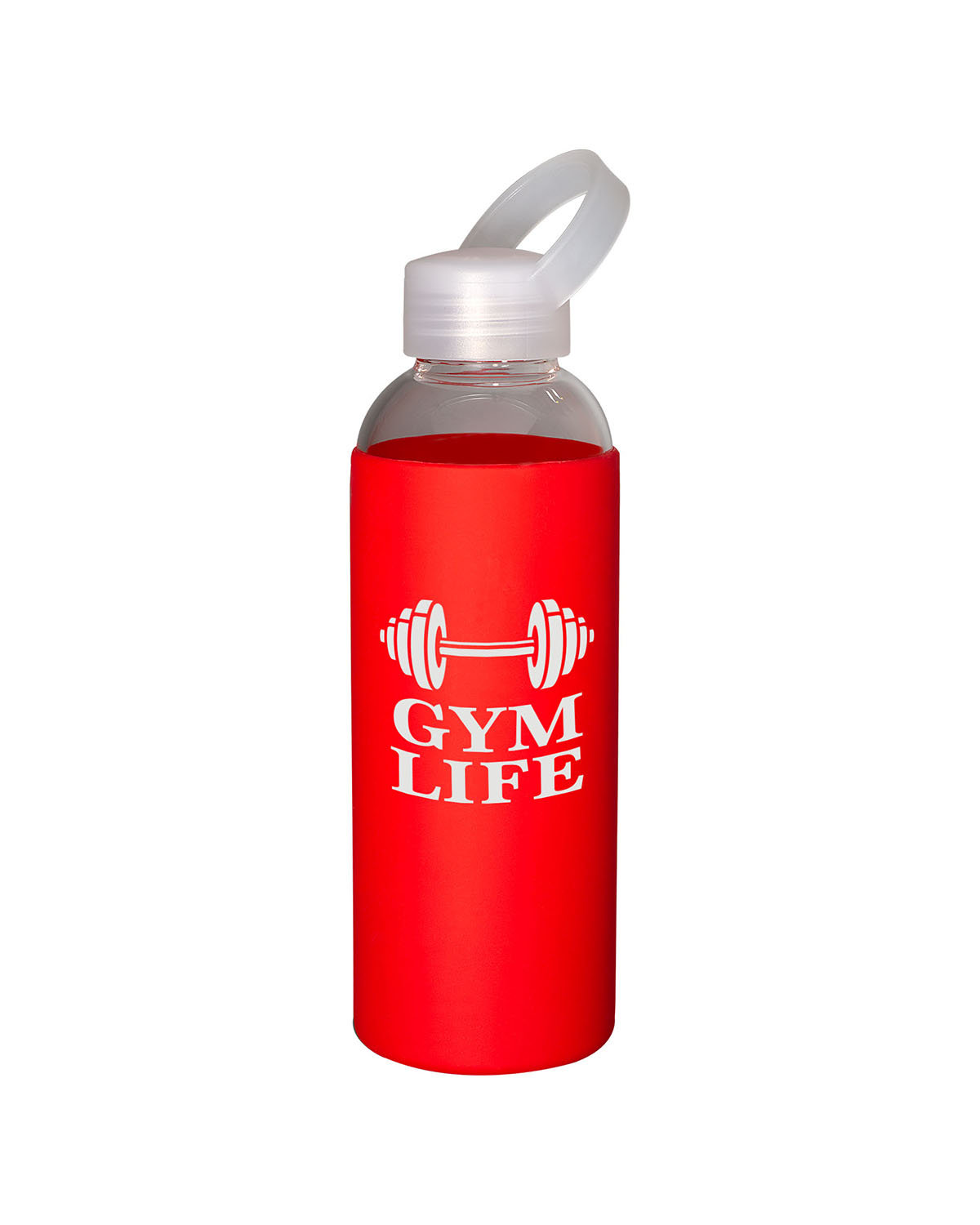18 oz Glass Bottle With Color Silicone Sleeve 1
