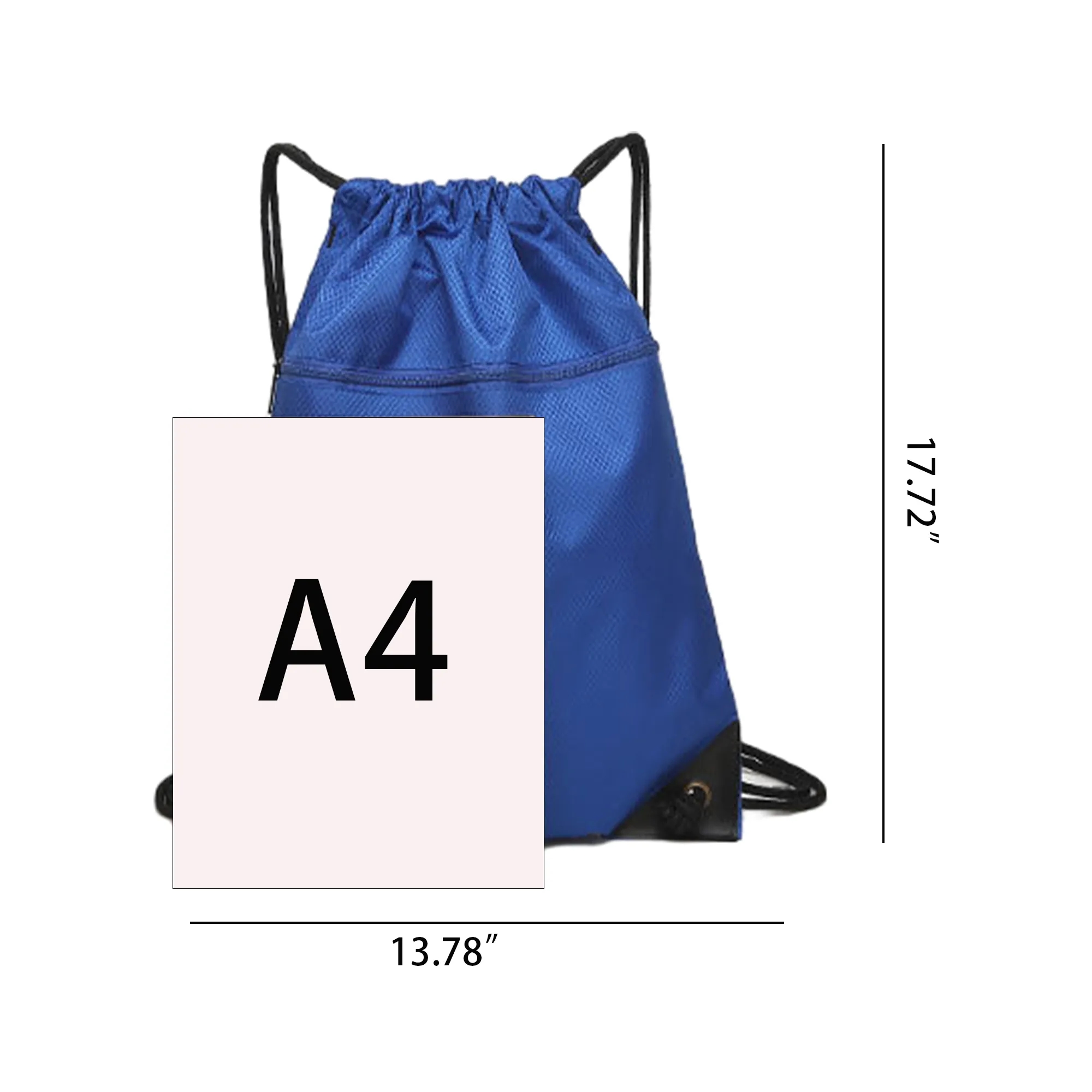 Mesh Pocket Drawstring Backpacks w/Zipper 5