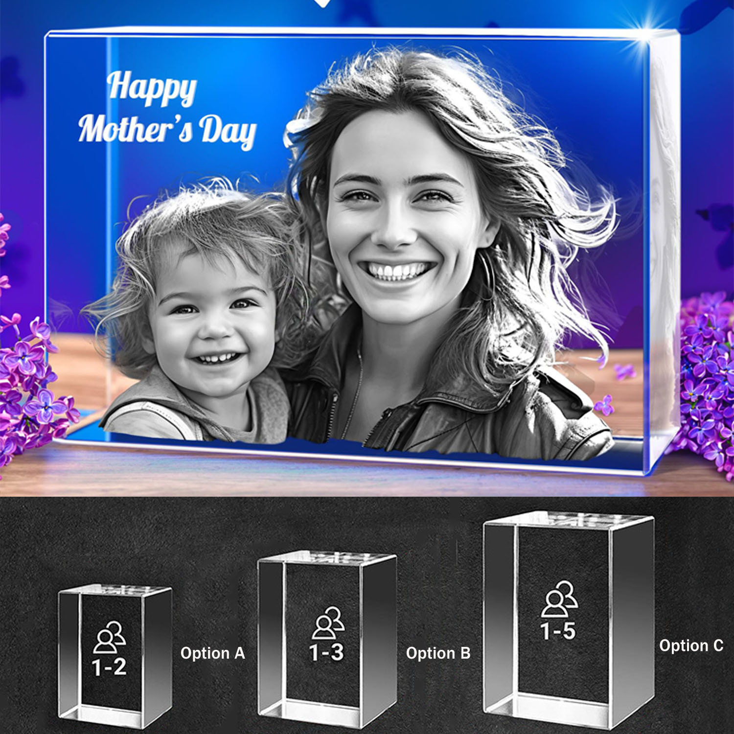 Custom Engraved 3D Crystal Photo Frame 10
