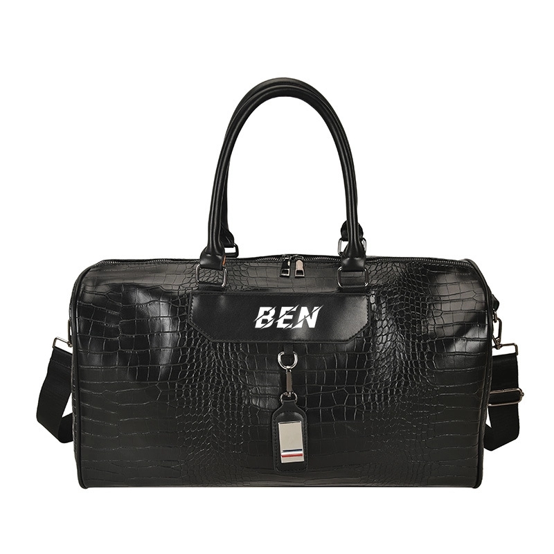 PU Leather Sport Gym Duffle Travel Bag w/ Luggage Sleeve 2