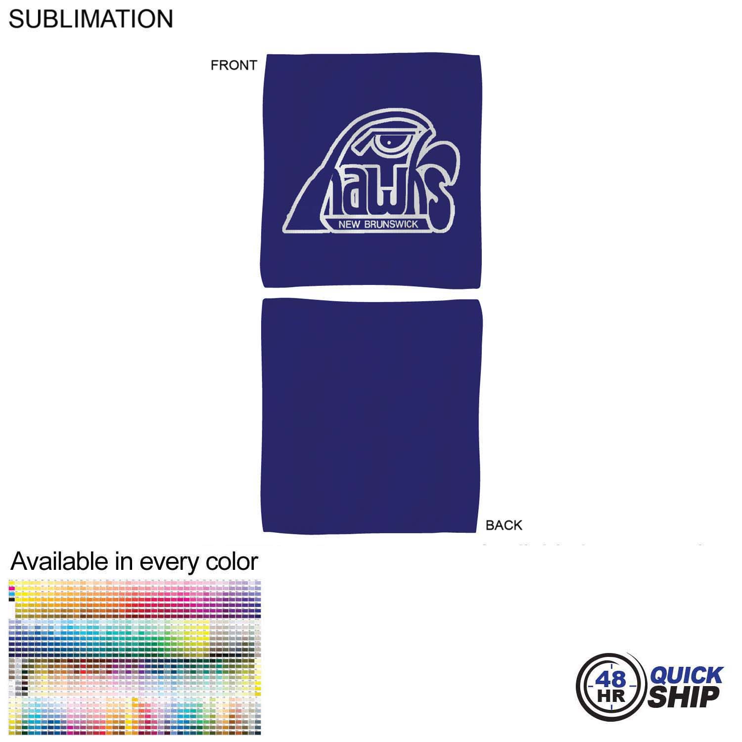 48 Hr Quick Ship - Colored Microfiber Dri-Lite Terry Fan, Cheering, Skate Towel, 12x12, Sublimated 4