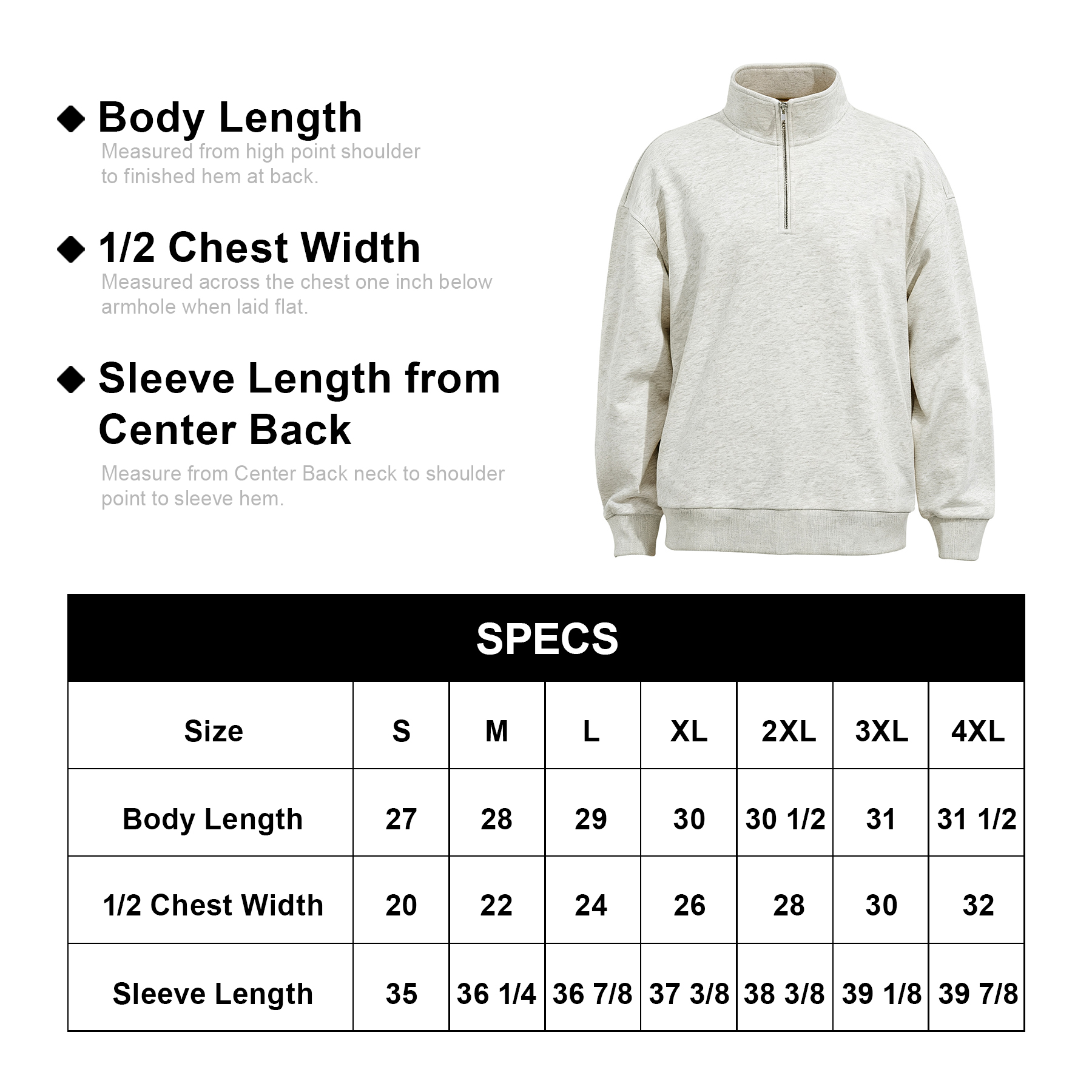 Unisex 100% Pre-Shrunk Cotton Quarter Zip Sweatshirt 9