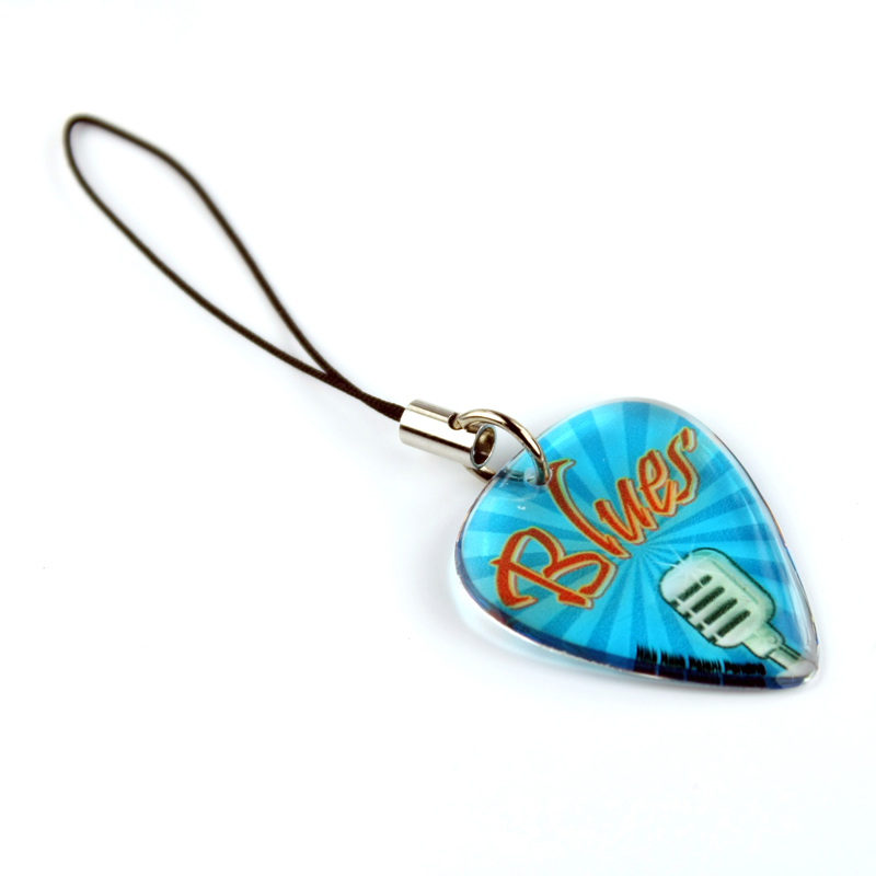 Guitar Pick / Plectrum, Standard Size Pick on Cell Phone Charm 4