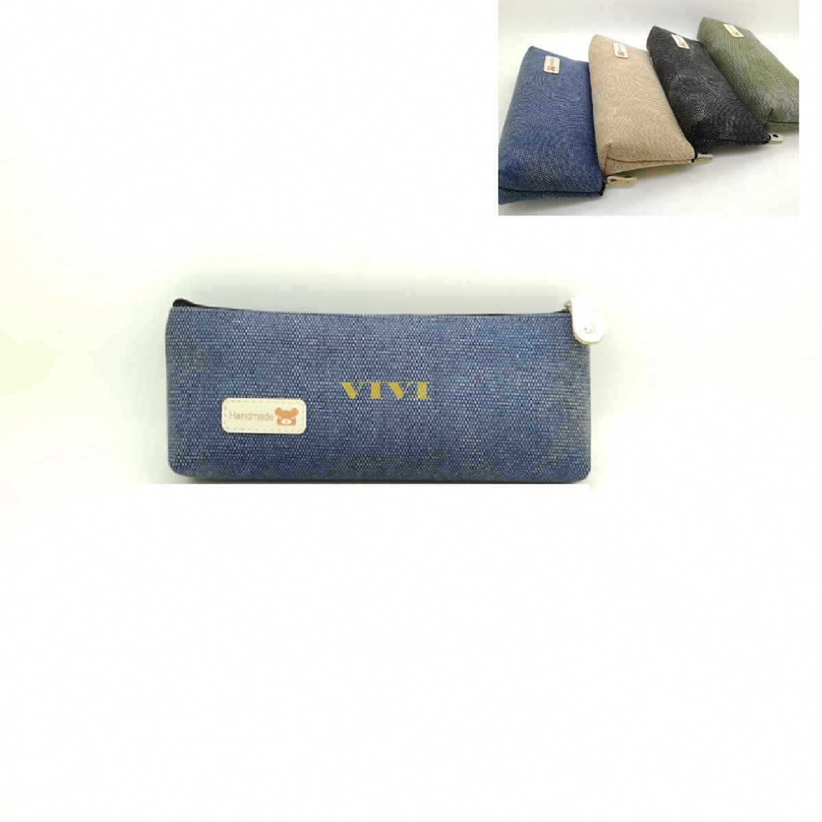 Stylish Simple Pencil Bag Thick Canvas 3