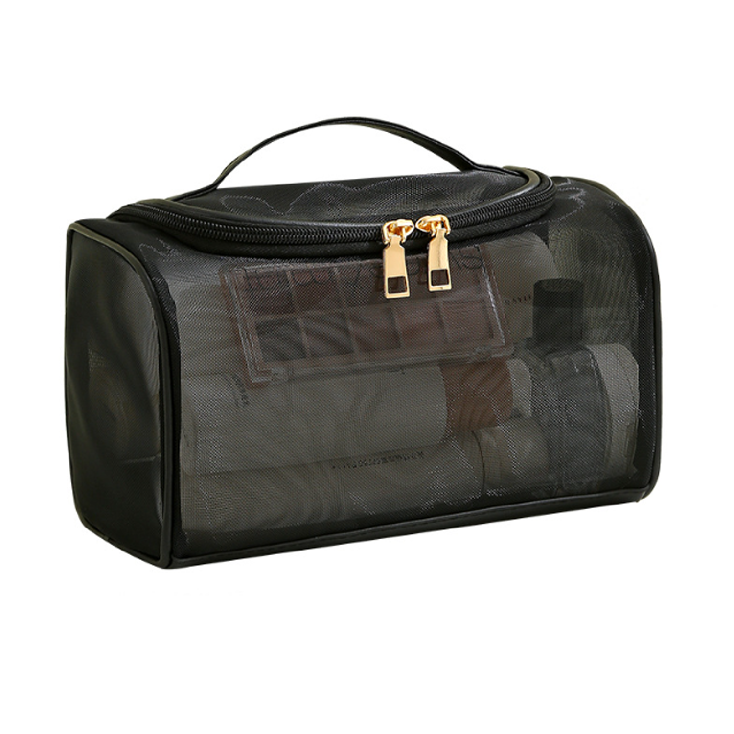 Large Capacity And Black Waterproof Mesh Makeup Bag 3