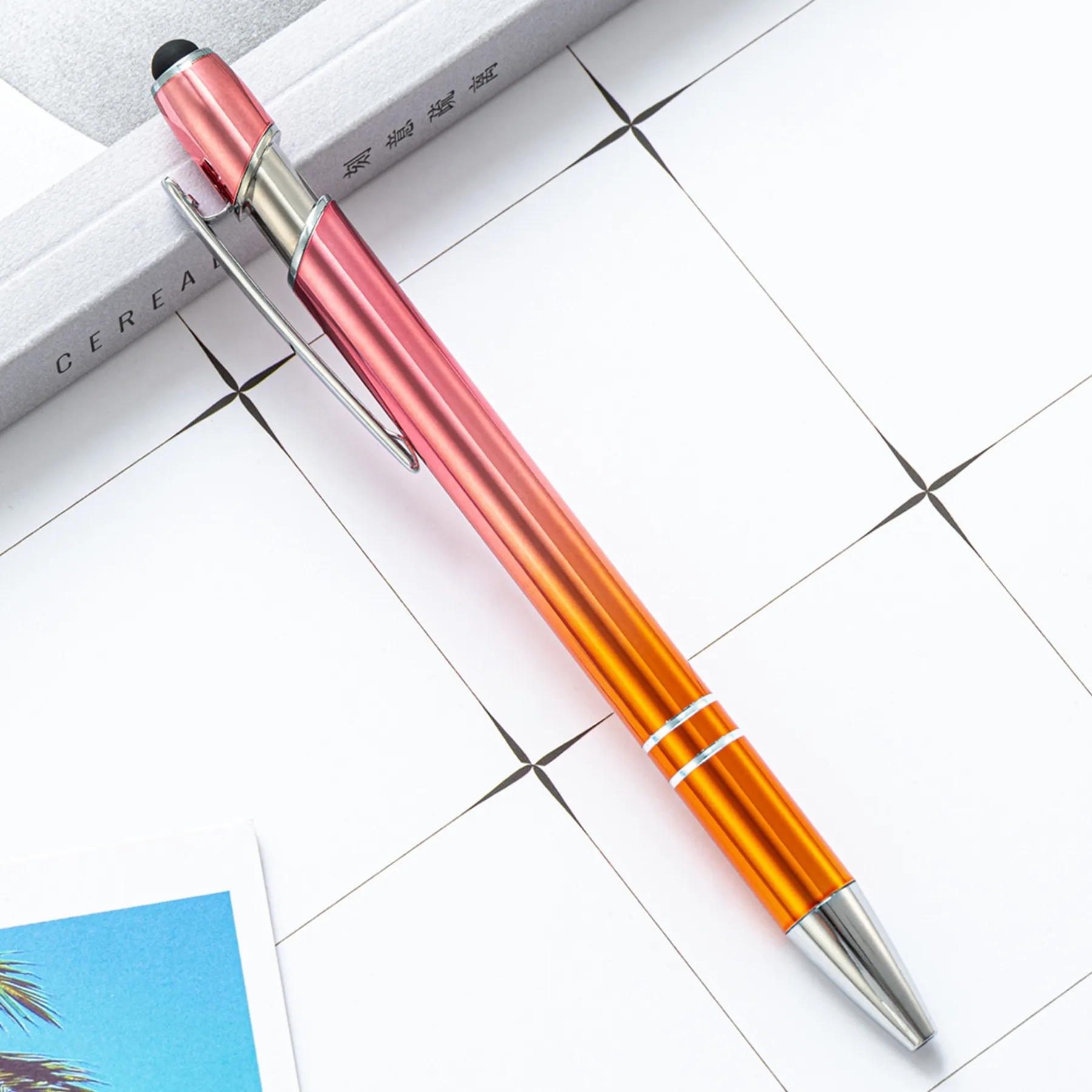 2 in 1 Gradient Metal Stylus Ballpoint Pen 9