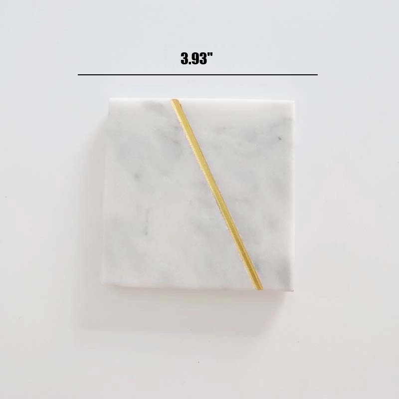 Custom Marble Coaster with gold thread 4