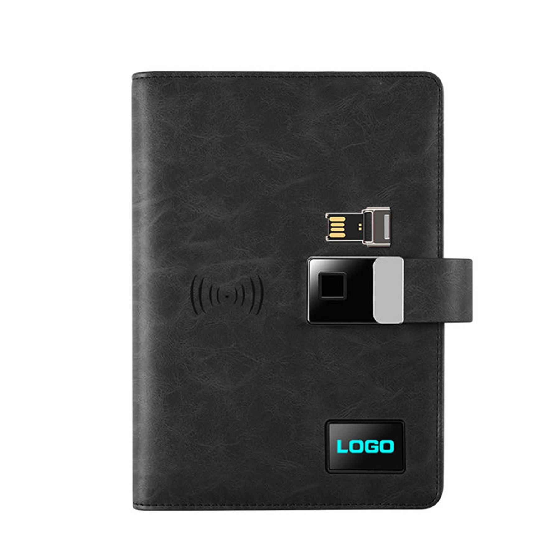 Fingerprint Lock Diary with Wireless Power Bank $ USB Drive 5
