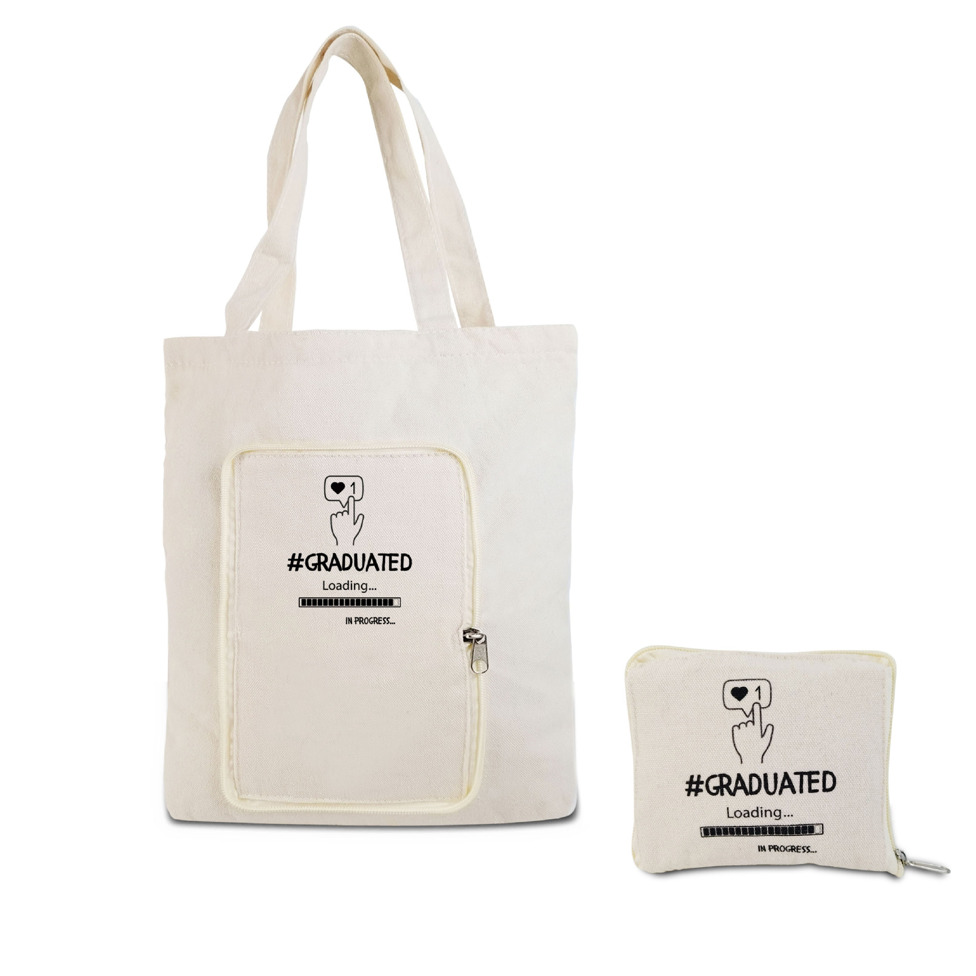 Foldable Cotton Canvas Tote Bag, custom tote bag with logo imprint 2