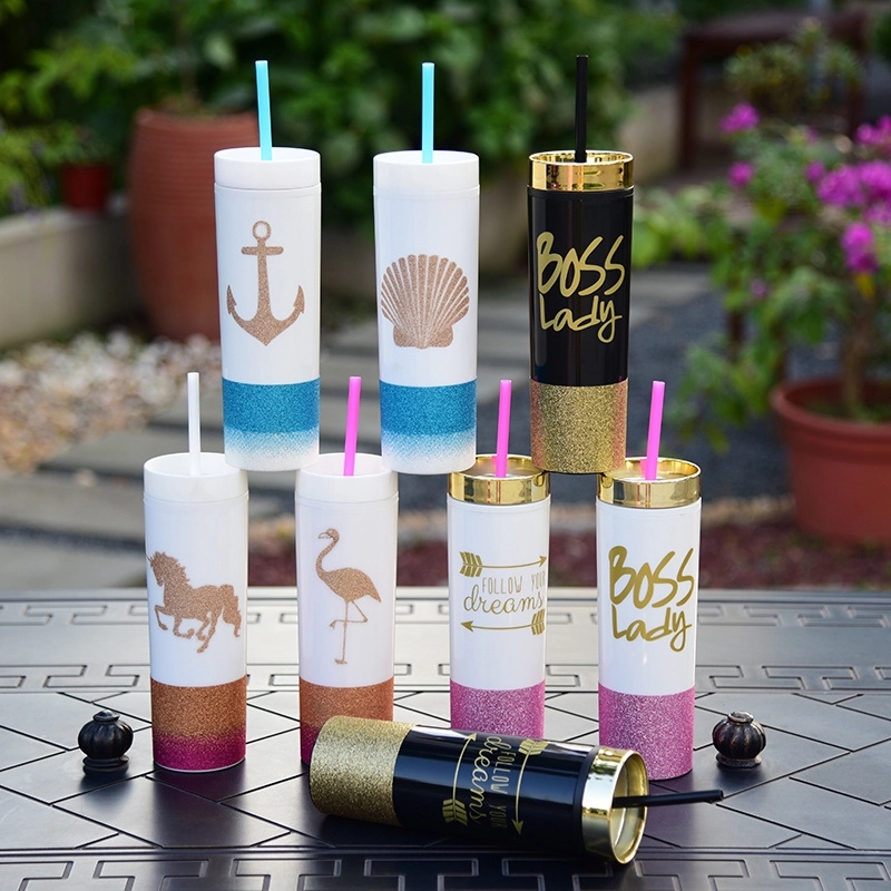 Custom AS Plastic Material Straw Tumbler 9