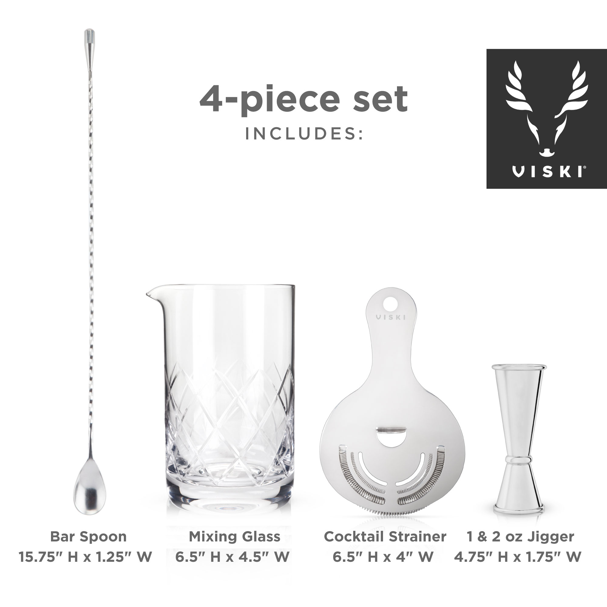 Viski® 4-Piece Mixologist Barware Set 5