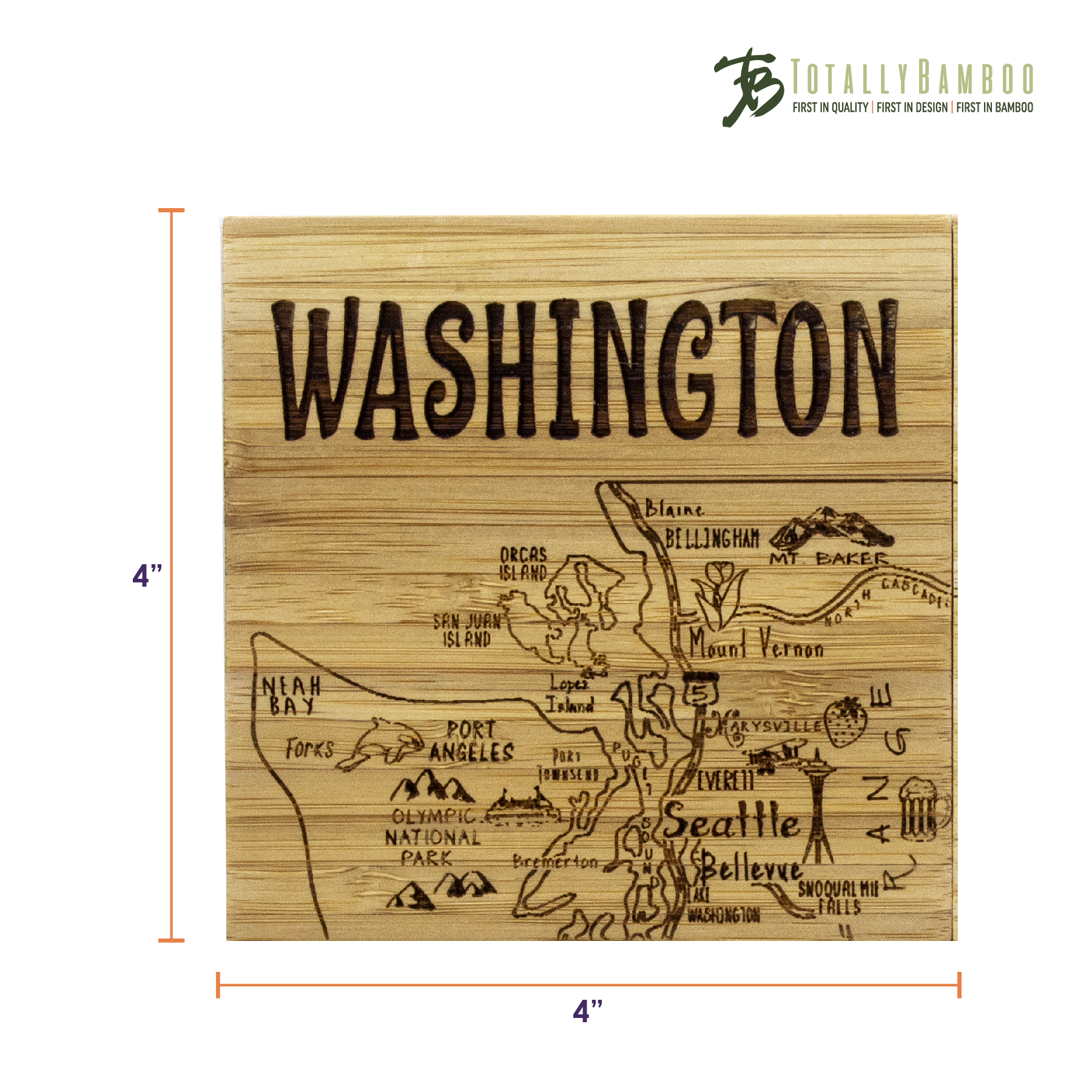 Washington Puzzle Coaster Set 4