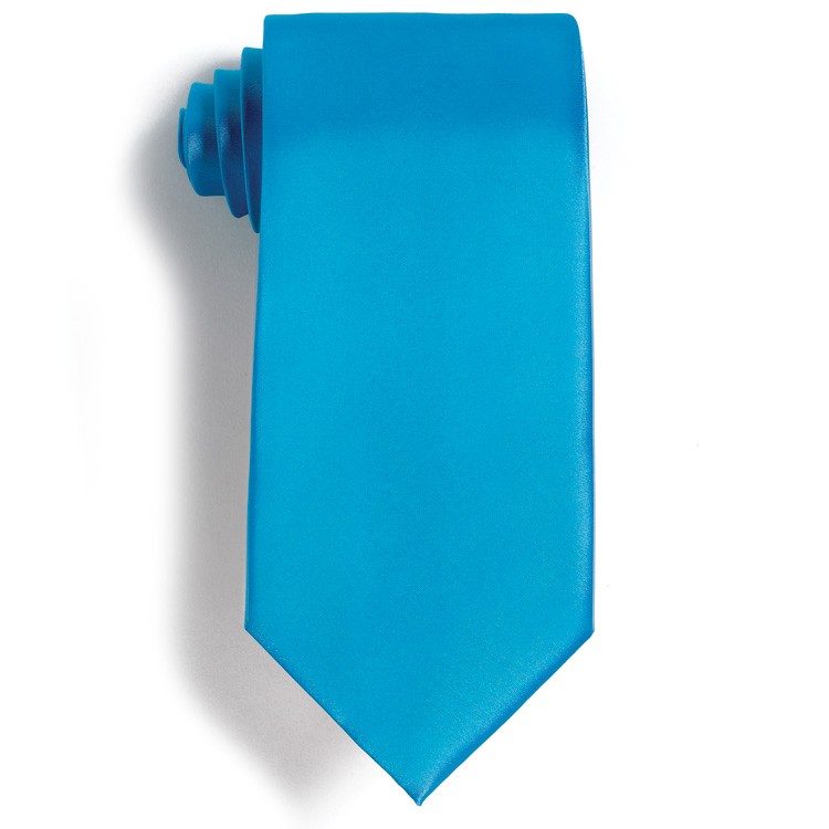Turquoise Polyester Satin Tie 2
