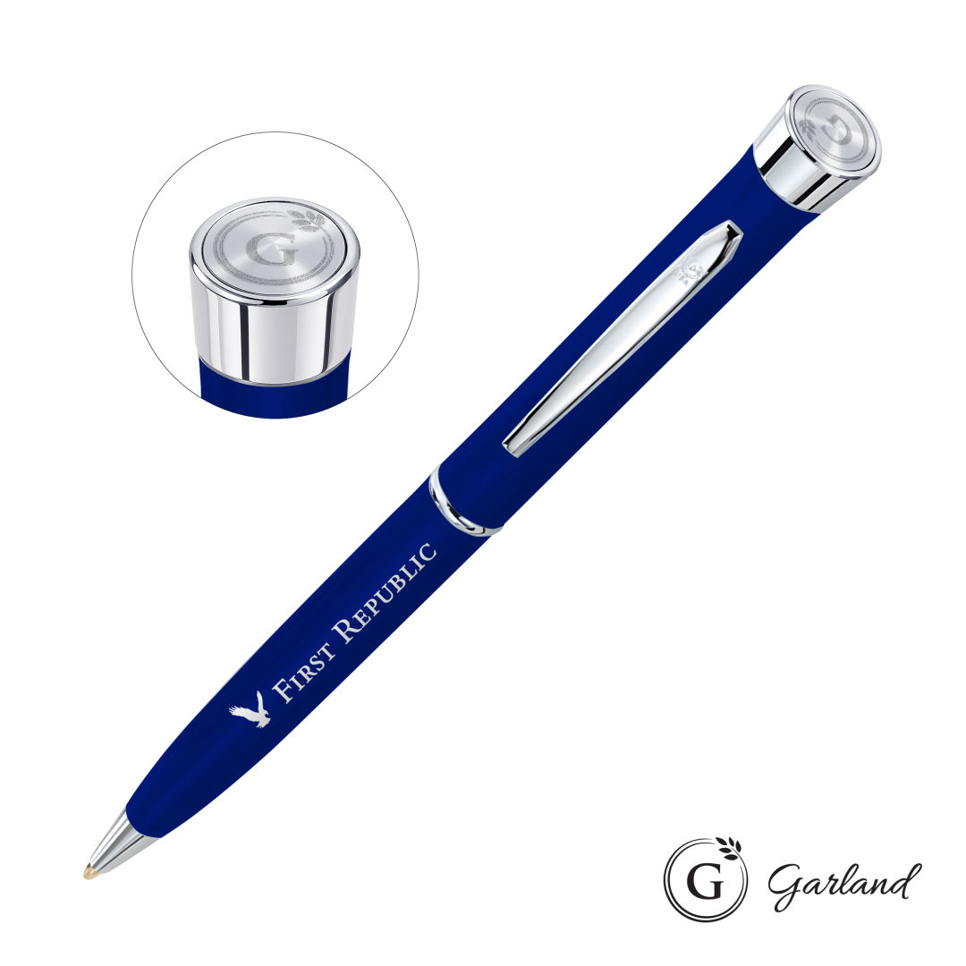 Garland® Color Matte Emblem Twist Ballpoint Pen - Chrome 2