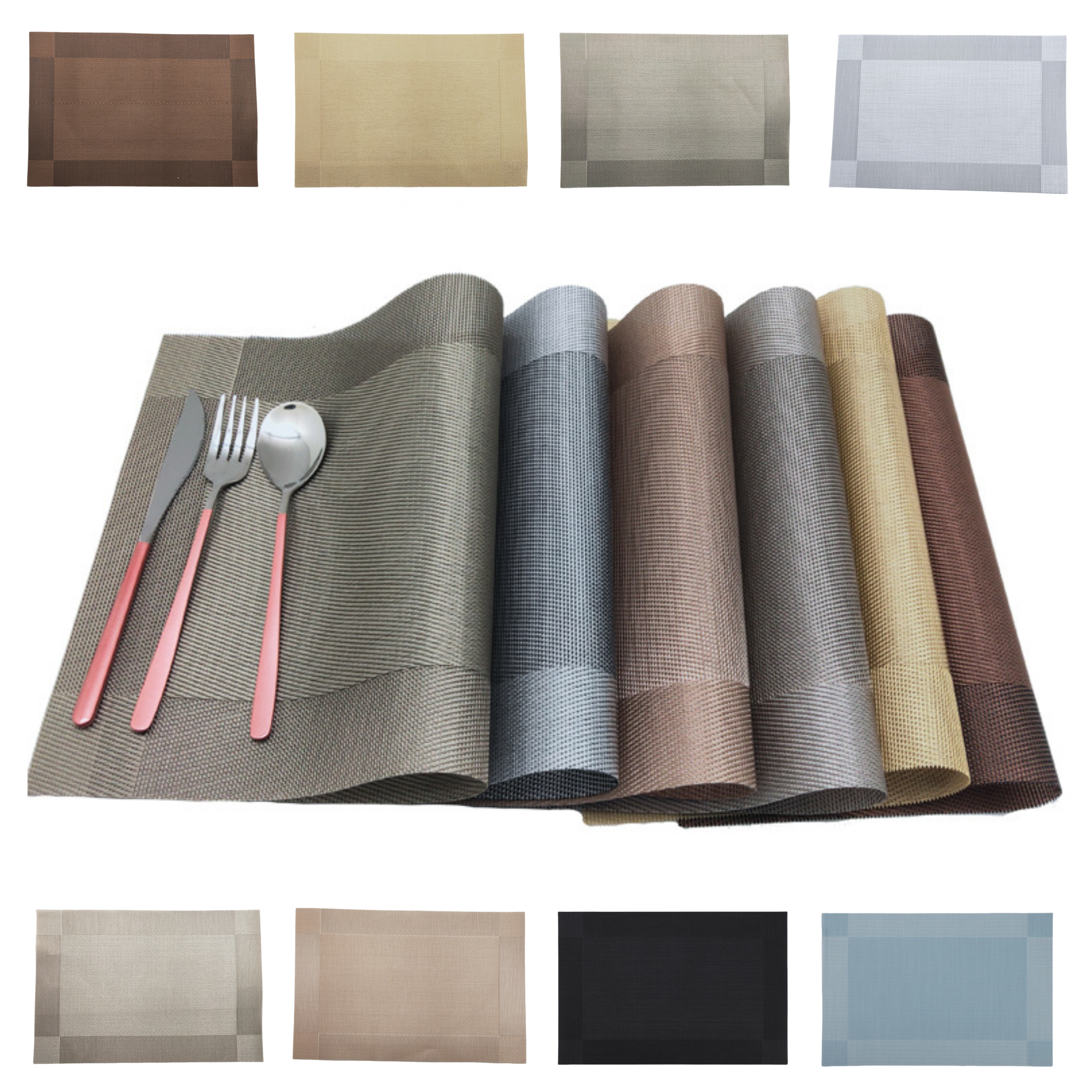 Custom Straw Placemats ?C Heat-Resistant, Roll-Up Design 1
