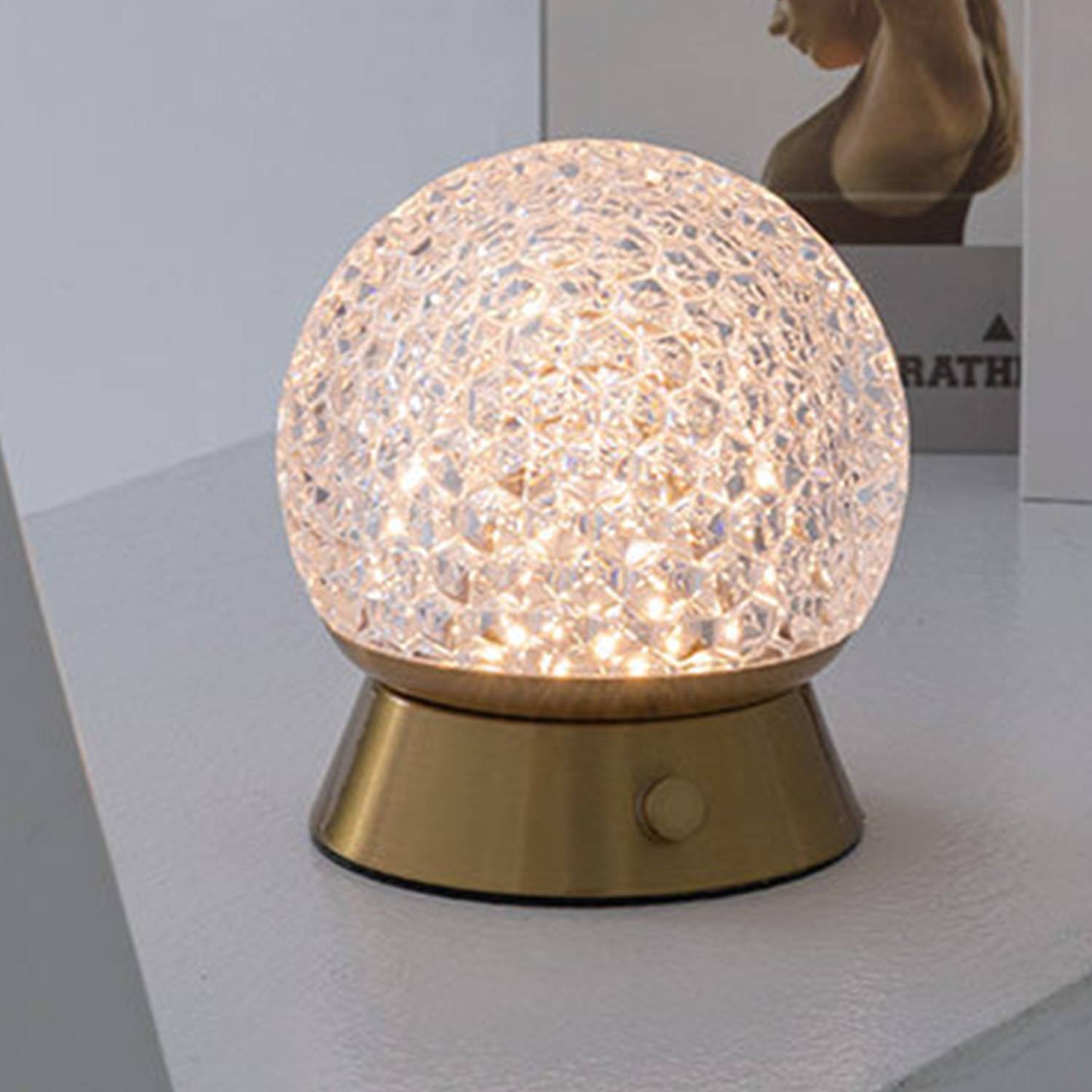ABS Table Lamp Crystal Ball Decoration Bedroom Ambiance 2