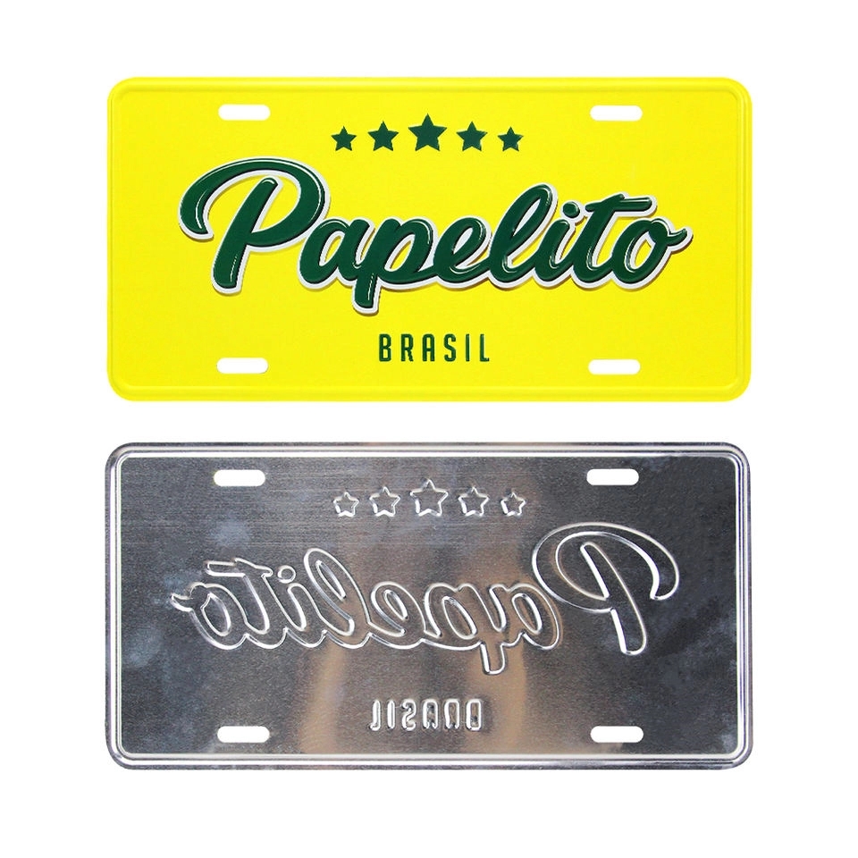 Silver Deluxe Embossed License Plate 1