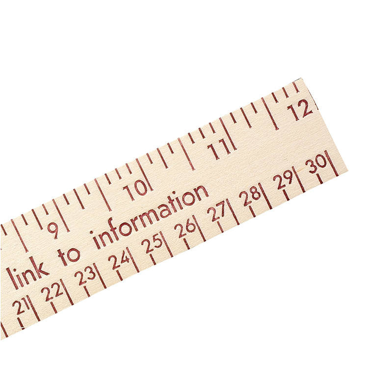12" Natural Finish Wood Ruler - English And Metric Scale 2