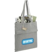Recycled Cotton Herringbone Tote w/Zip Pocket 18