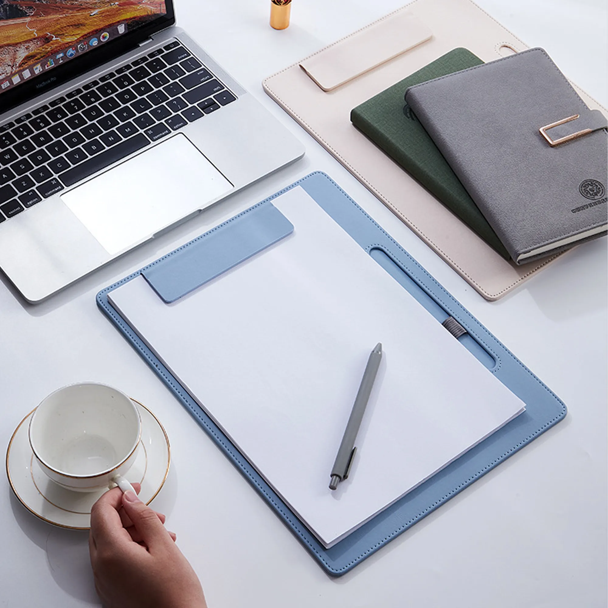 A4 Leather-Clip Writing Board with Notepad 4