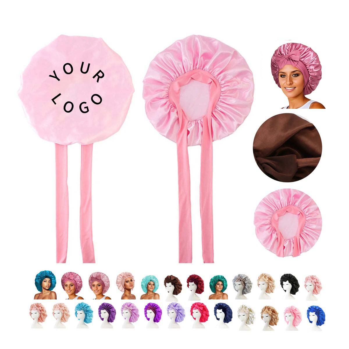 Elastic Satin Sleep Cap for Hair Protection 4