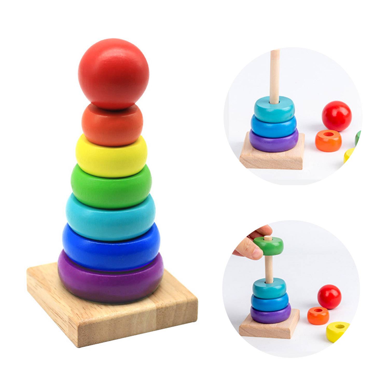 Wooden Rainbow Stacking Tower 2