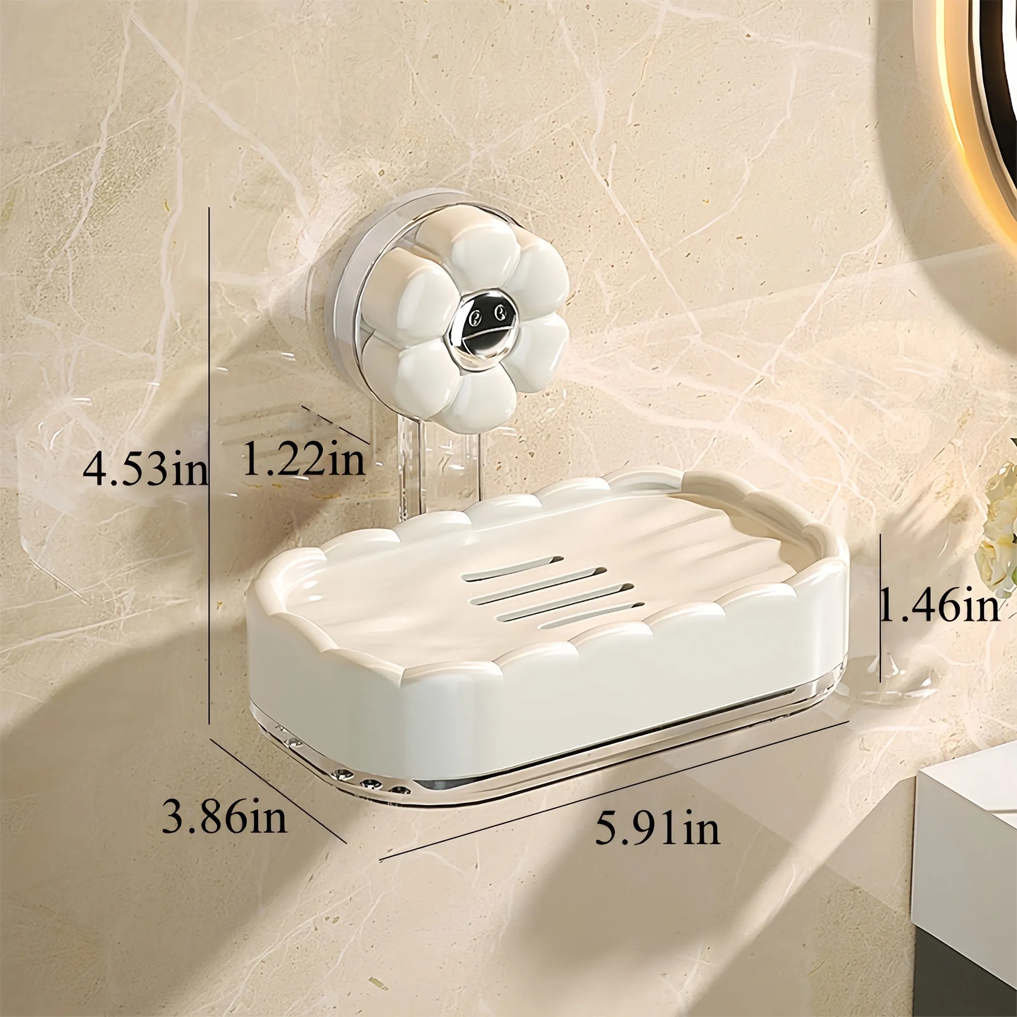 Strong Suction Double Layer Soap Dish Wall Mounted Bathroom 3