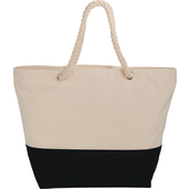 Zippered 12oz Cotton Canvas Rope Tote 11