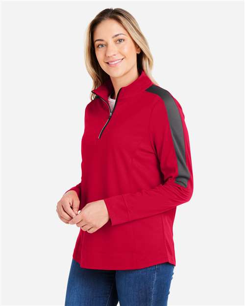 Women's Market Snag Protect Mesh Colorblock Quarter-Zip Pullover - CE404W 27