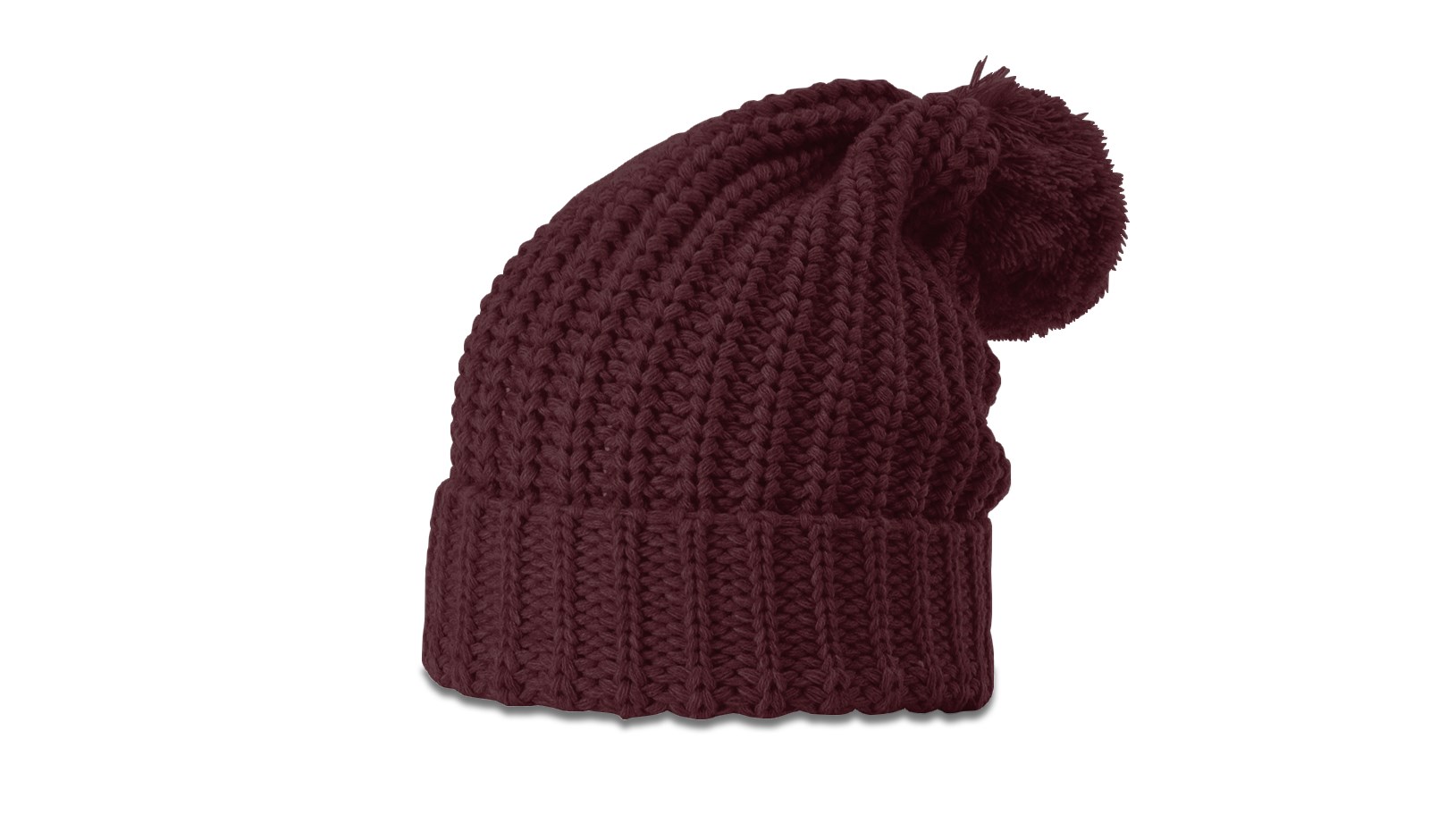  Chunk Cable Beanie with Cuff & Pom 2