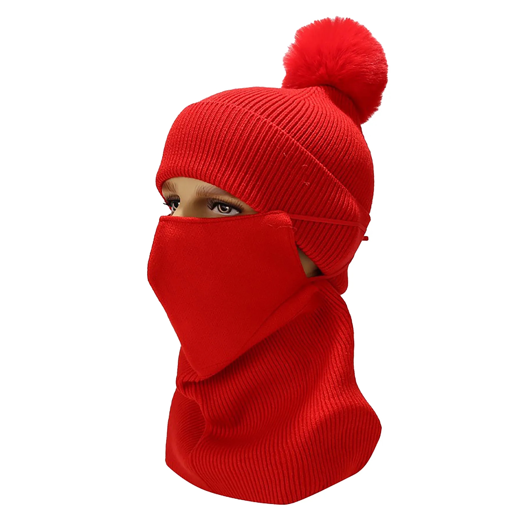 Polyester Knitted Hat, Neck Mask Set 10